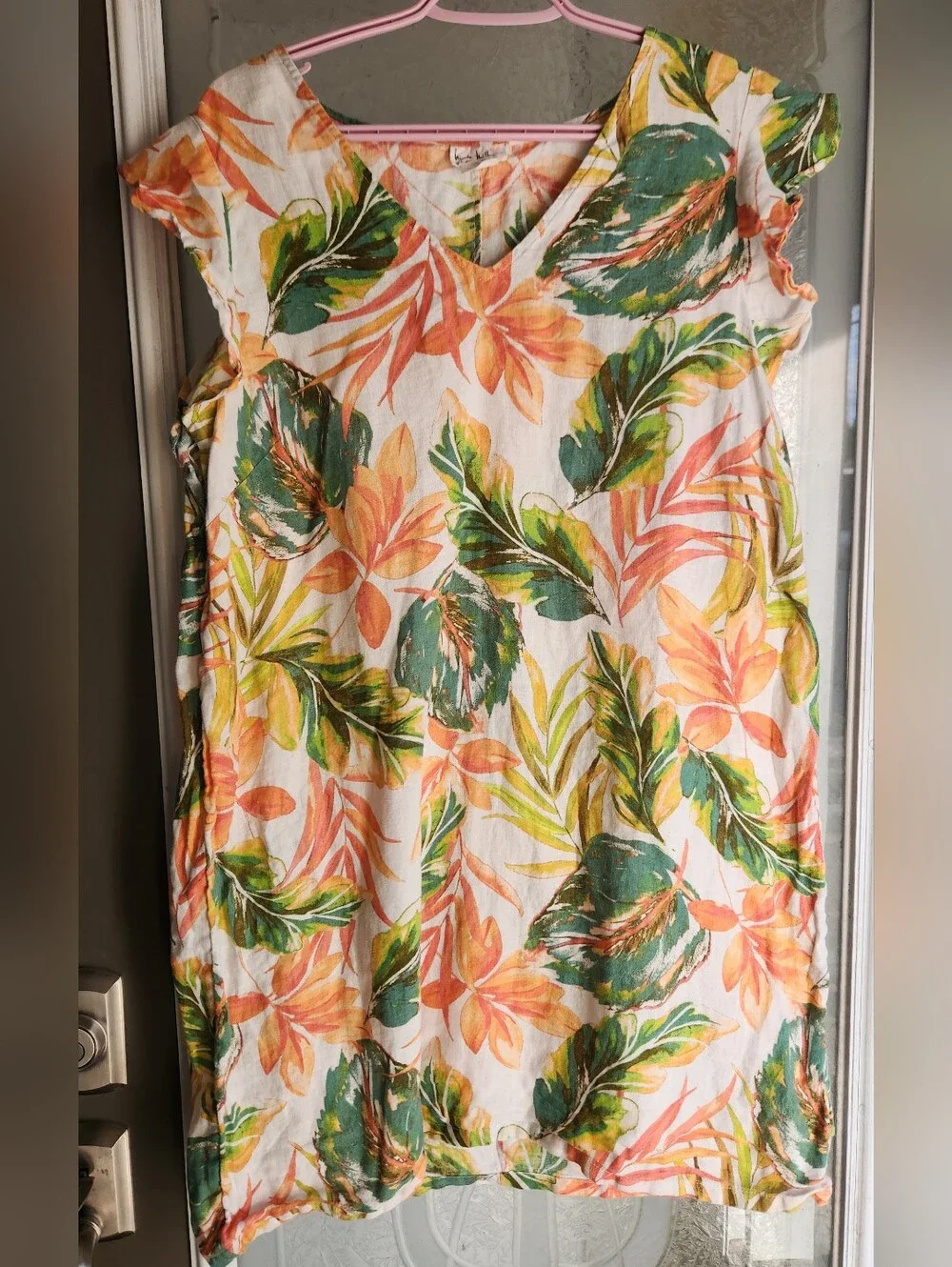 Nicole Miller New York 100% Linen Tropical Beach Summer Dress - Picture 4 of 9